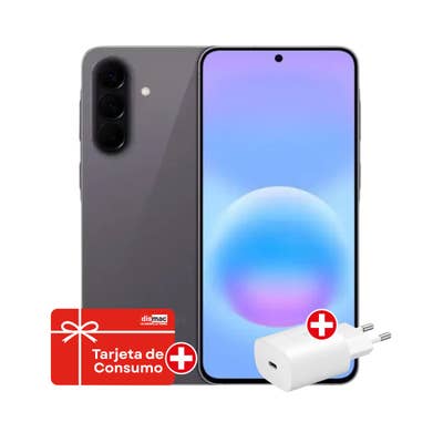 Combo Teléfono celular Samsung Galaxy A57 5G (8+ 256GB) color Gris + Adaptador Samsung EP-TA800 de carga rápida 25W Tipo-C Blanco