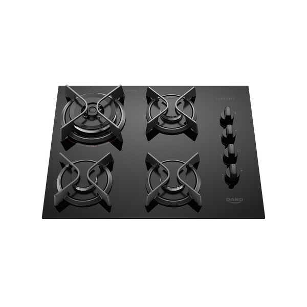Cocina CookTop GLP Dako Supreme Glass 4H - 58cm Negro